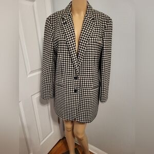 Ralph Lauren Black and White Houndstooth Blazer